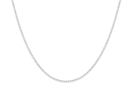 Petite Lab Grown White Sapphire Tennis Necklace Discount