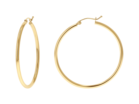 2mm Gold Tube Hoop Earrings Supply