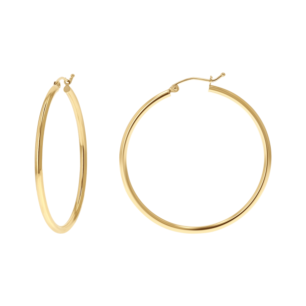 2mm Gold Tube Hoop Earrings Supply