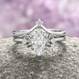 Moissanite Crescent Moon Ring Set - Sterling Silver Online Hot Sale