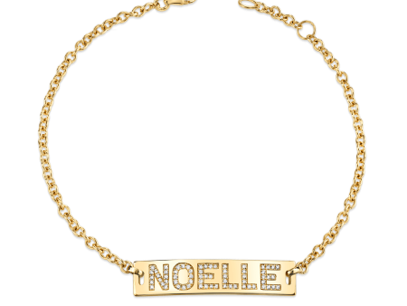 Custom Diamond Name ID  Bracelet Hot on Sale