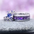 Alexandrite & Cornflower Sapphire Fairy Leaf Ring- Sterling Silver Online now