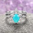 Airee Turquoise Opalescent Blue Sapphire Ring- 925 Sterling Silver Cheap