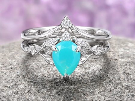 Airee Turquoise Opalescent Blue Sapphire Ring- 925 Sterling Silver Cheap