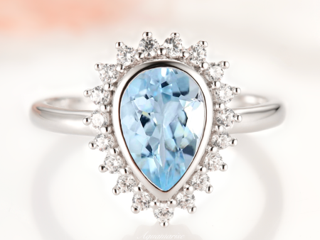 Anna Teardrop Aquamarine Ring- Sterling Silver Supply