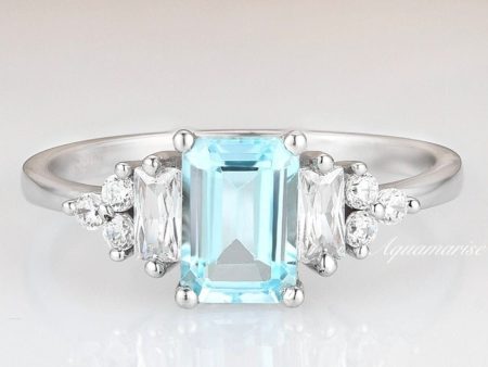 Amelia Aquamarine Ring- Sterling Silver Discount