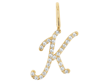 Diamond Script Letter Charm on Sale