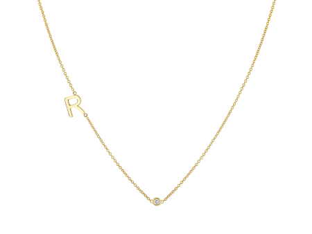 Kids Single Letter Diamond Bezel Necklace Hot on Sale