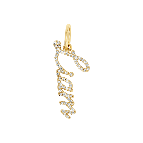 Vertical Diamond Script Name Charm For Sale