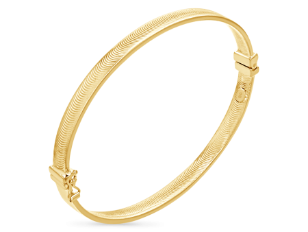 Wide Crescent Cut Bangle (5mm) Online Hot Sale