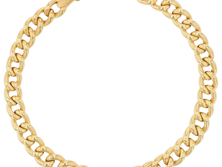 14K Grand Cuban Curb Link Bracelet For Sale