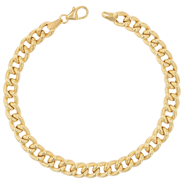 14K Grand Cuban Curb Link Bracelet For Sale