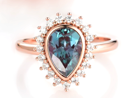 Anna Teardrop Alexandrite Ring- 14K Rose Gold Vermeil Online Hot Sale