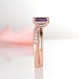 Alexandrite Engagement Ring Set- 14K Rose Gold Vermeil Online Sale