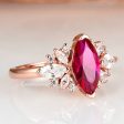 Adeline Ruby Ring- 14K Rose Gold Vermeil on Sale