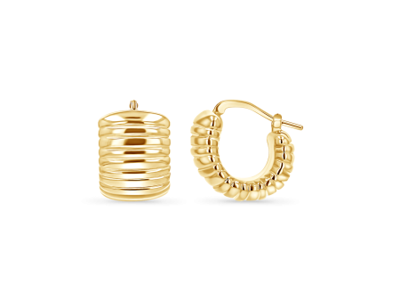 Wide Fluted Huggie Hoops For Discount