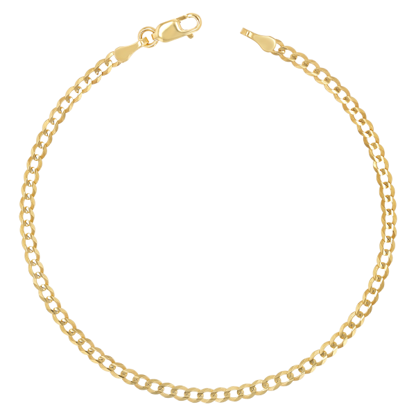 14K Diamond Cut Cuban Link Chain Bracelet Online now