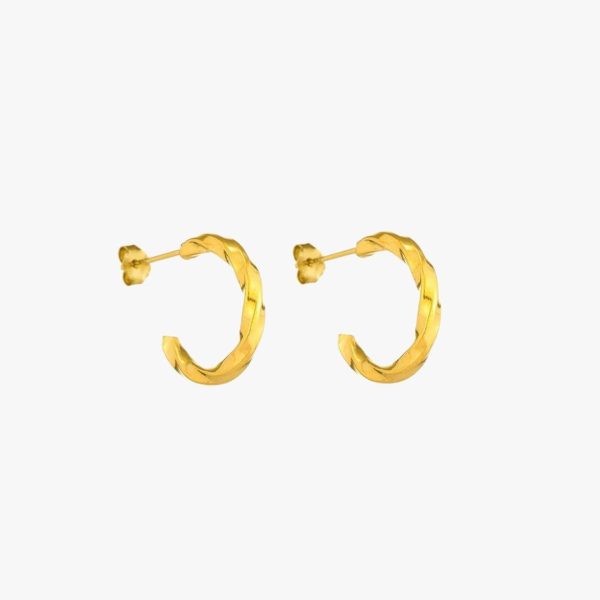 Spiral Gold Hoop Earrings Online Sale