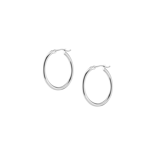 Silver Hoop Earrings - 2mm on Sale