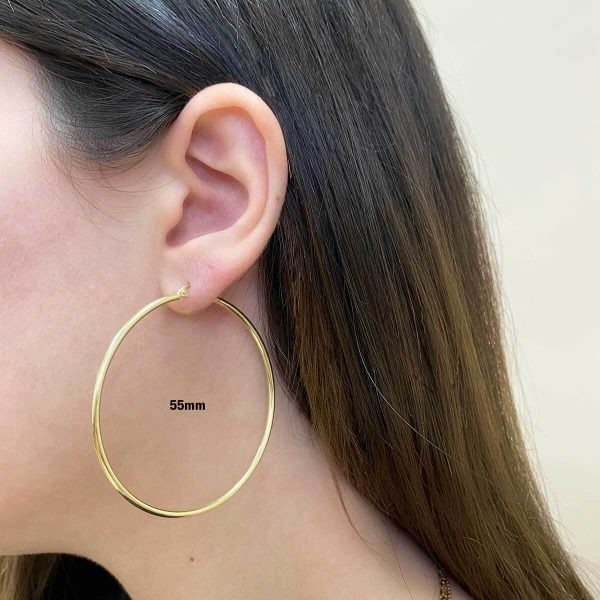 2mm Gold Tube Hoop Earrings Supply