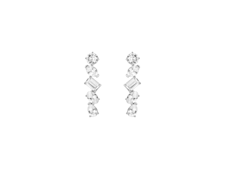 Lab Grown White Sapphire Mixed Shape Tennis Earrings Discount