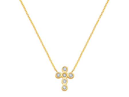 Kids Diamond Bezel Cross Necklace Hot on Sale