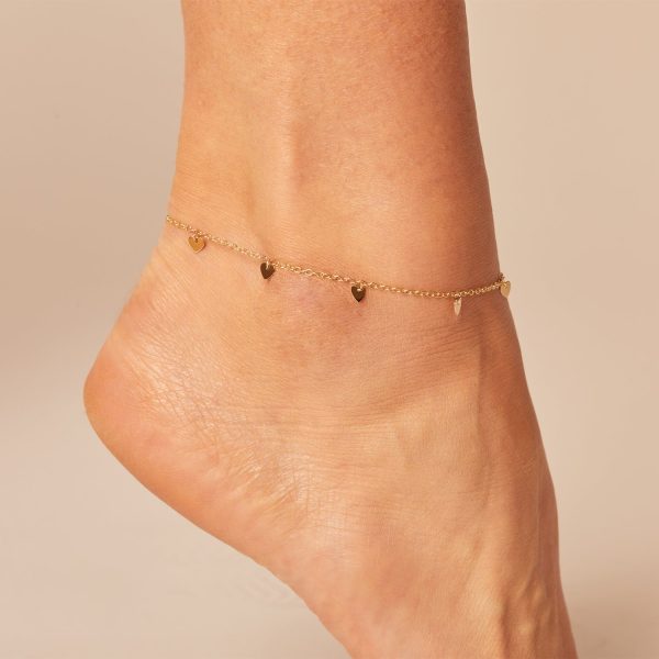 Heart Station Chain Anklet For Cheap