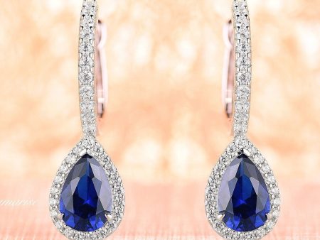 Vera Sapphire Earrings- Sterling Silver on Sale