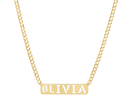 Kids Cuban Link Custom Nameplate Necklace Sale