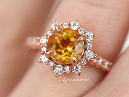 Aster Citrine Ring- 14K Rose Gold Vermeil on Sale