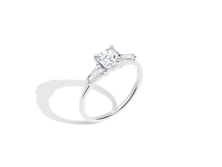 Cushion Cut Tapered Baguette Diamond Ring Online Sale