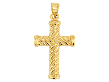 Cable Twist Cross Charm Discount