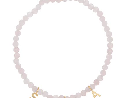 Rose Quartz & Custom Charm Bracelet For Discount