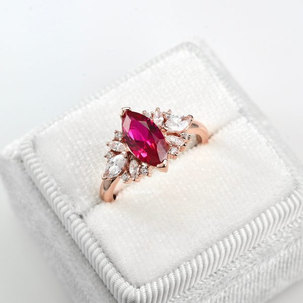 Adeline Ruby Ring- 14K Rose Gold Vermeil on Sale