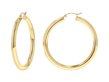 4mm Gold Tube Hoop Earrings Online Sale