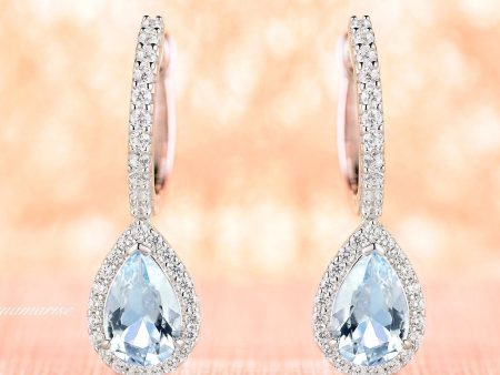 Vera Aquamarine Earrings- Sterling Silver Hot on Sale