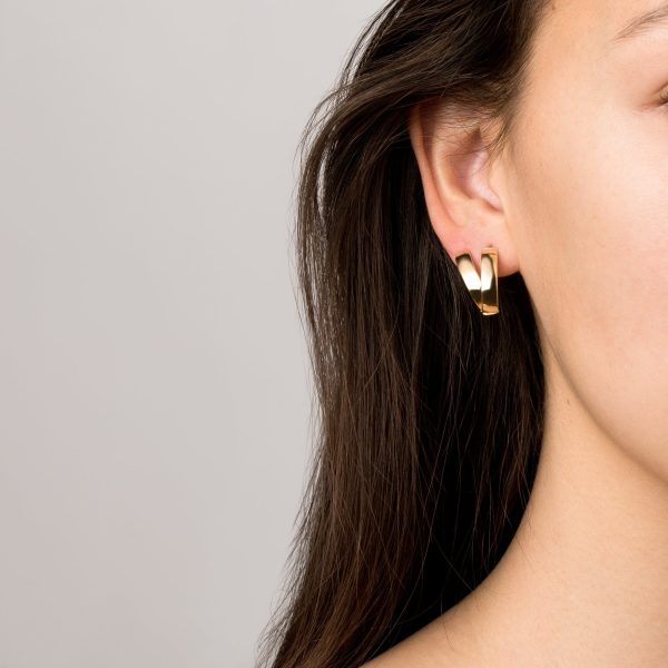 Curved Crossover Stud Earrings Online