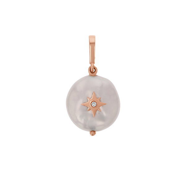 Coin Pearl Diamond Starburst Charm Fashion