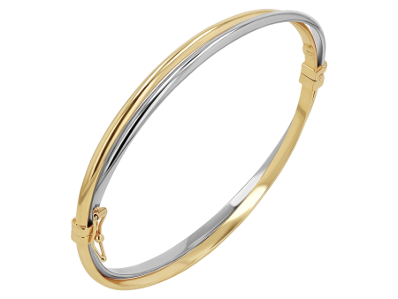 Two Tone Hinged Bangle (6mm) Discount