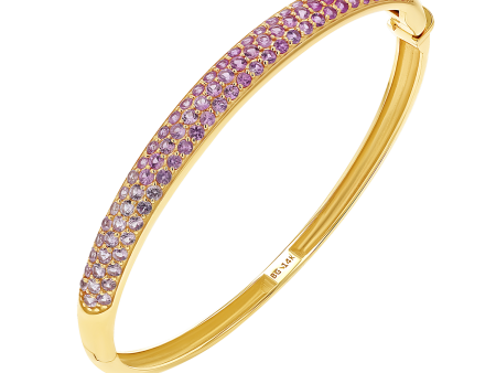 Ombré Pink Sapphire Cuff Bracelet Online Hot Sale