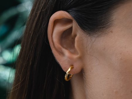 Spiral Gold Hoop Earrings Online Sale