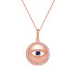 Round Diamond Evil Eye Necklace Cheap