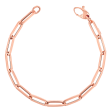 14K Large Paper Clip Chain Bracelet Online Sale