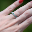 Ari Art Deco Emerald Wedding Band- 925 Sterling Silver Online now