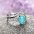 Airee Turquoise Opalescent Blue Sapphire Ring- 925 Sterling Silver Cheap