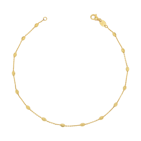 Spaced Mooncut Bead Anklet Online Sale