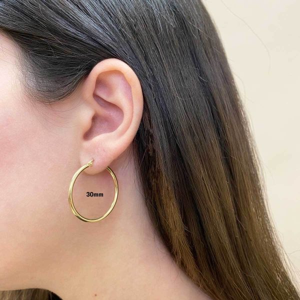 2mm Gold Tube Hoop Earrings Supply