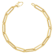 14K Twist Link Paper Clip Chain Bracelet on Sale