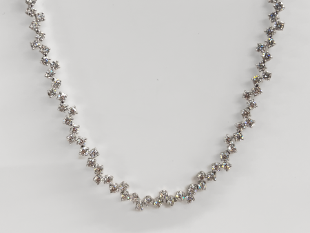 16tcw ZigZag Lab Grown Diamond Tennis Necklace Online Hot Sale