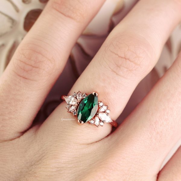 Adeline Emerald Ring- 14K Rose Gold Vermeil For Cheap